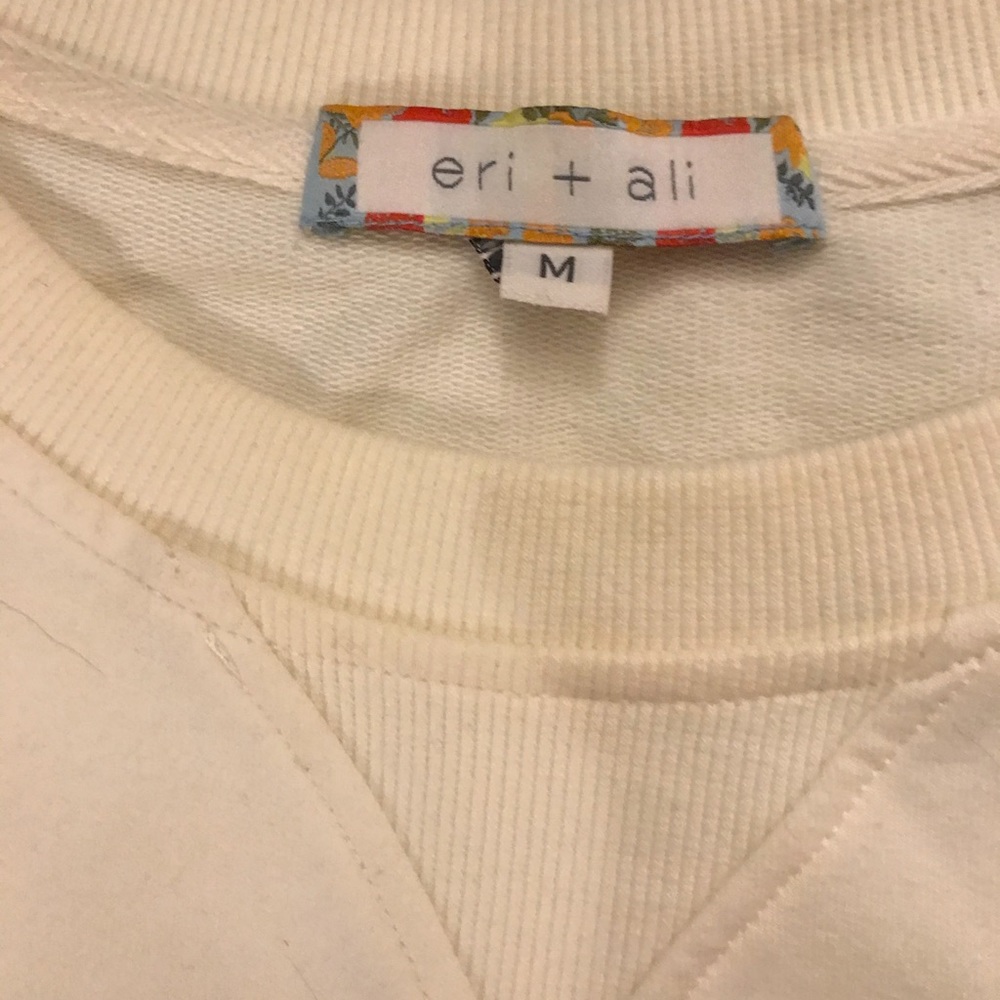 Anthropologie Eri + Ali cream short sleeve top